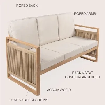 Stunning Gable 3-Seat Outdoor Sofa - Durable Acacia Design