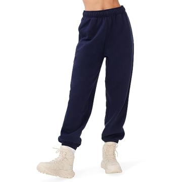KUT & SO Women's Oversized Sweatpants – Cozy High Waisted Joggers in Navy
