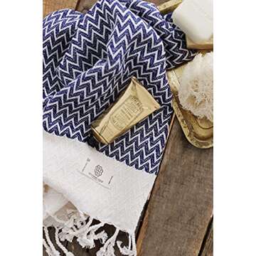 Madamelique Exclusive Hand Towels Set of 2-18 x 40 Inches - Decorative Bathroom Peshtemal Towel for ...