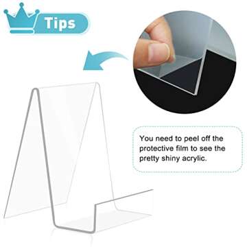 trophable 6 Pack Acrylic Book Stand Thickened Clear Book Display Easel Holder for Displaying Tablets...