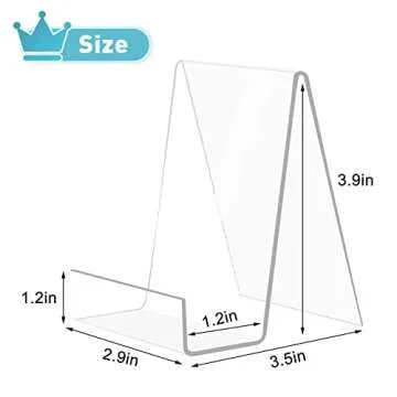 trophable 6 Pack Acrylic Book Stand Thickened Clear Book Display Easel Holder for Displaying Tablets Newspaper Magazines Notebooks Textbooks CDs (Clear-Small)