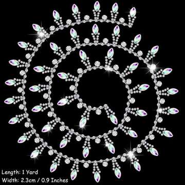 1 Yard AB Rhinestone Trim for Weddings and Crafts
