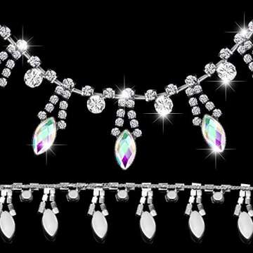 1 Yard AB Rhinestone Trim for Weddings and Crafts