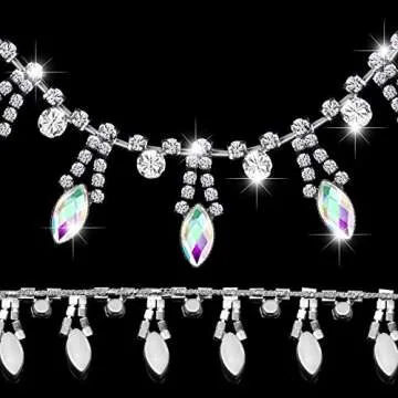 1 Yard AB Rhinestone Trim for Weddings and Crafts