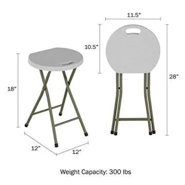 18-Inch Folding Stools Set of 2 for Indoor Outdoor Use