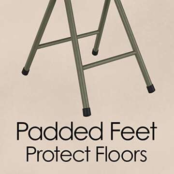 Set of 2 Stools - 18-Inch Folding Stools with 300lb Capacity for Indoor or Outdoor Use - Backless Portable Stools for Adults by Lavish Home (White)