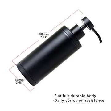 Hand Soap Dispenser -304L Stainless Steel Dish Bath Countertop Lotion Dispensers with Rust/Leak Proof Pump, Black Liquid Wash Brushed Metal Soap Bottle (10 Oz /300M)