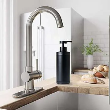 Hand Soap Dispenser -304L Stainless Steel Dish Bath Countertop Lotion Dispensers with Rust/Leak Proof Pump, Black Liquid Wash Brushed Metal Soap Bottle (10 Oz /300M)