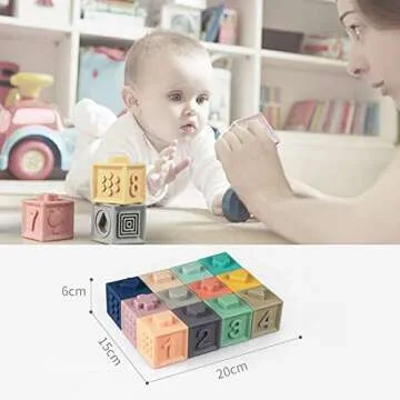 MIXI Baby Blocks - Infant Teething & Learning Toys 12PCS