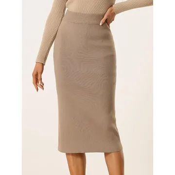 Allegra K Women's High Waist Bodycon Knit Pencil Skirt
