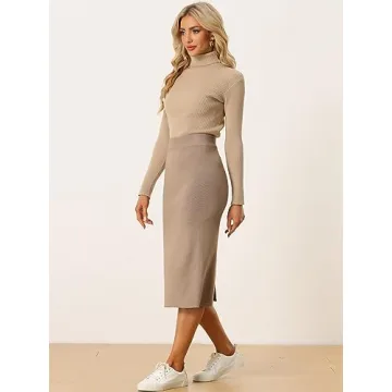 Allegra K Women's High Waist Bodycon Knit Pencil Skirt