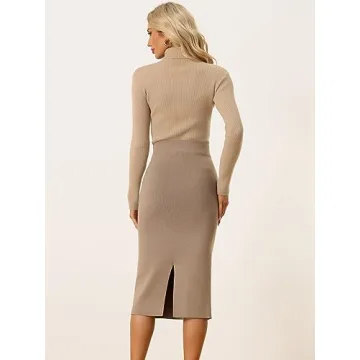 Allegra K Women's High Waist Bodycon Knit Pencil Skirt