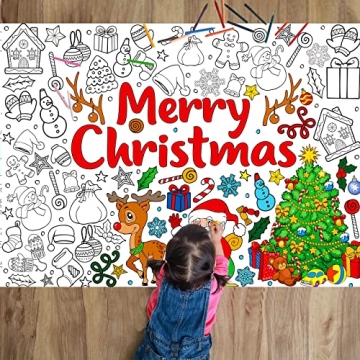Giant Christmas Coloring Poster for Kids Holiday Fun