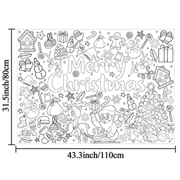 Giant Christmas Coloring Poster for Kids Holiday Fun
