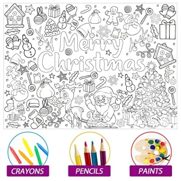 Giant Christmas Coloring Poster for Kids Holiday Fun