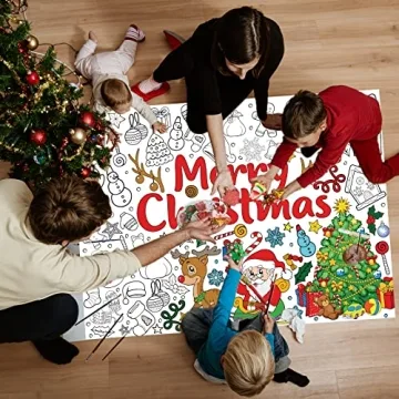 Giant Christmas Coloring Poster for Kids Holiday Fun