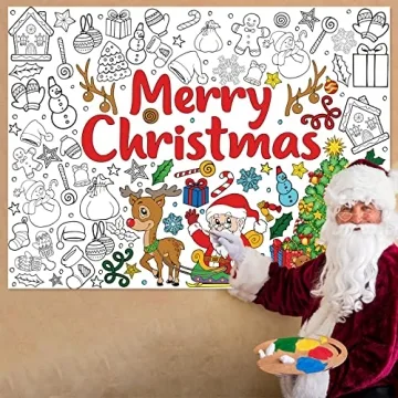 Giant Christmas Coloring Poster for Kids Holiday Fun