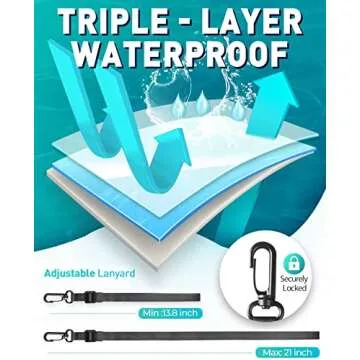 Hiearcool Waterproof Phone Pouch, Waterproof Phone Case, IPX8 Cellphone Dry Bag Compatible for iPhone 16 15 14 13 Pro Max Plus Cellphone Up to 8.3", Beach Essentials for Travel-Clear-4Pack