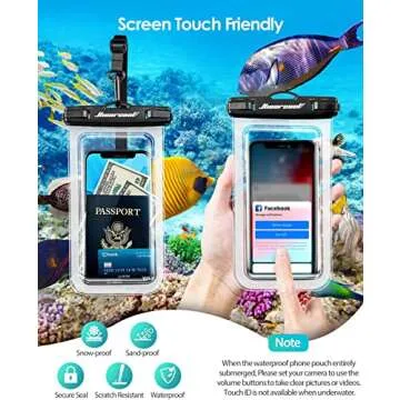 Hiearcool Waterproof Phone Pouch, Waterproof Phone Case, IPX8 Cellphone Dry Bag Compatible for iPhone 16 15 14 13 Pro Max Plus Cellphone Up to 8.3", Beach Essentials for Travel-Clear-4Pack