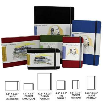 Speedball Art Products Travelogue Drawing Book, Square 5-1/2 x 5-1/2, Ultramarine Blue Artist Journal