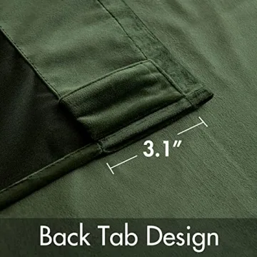 MIULEE Velvet Curtains - Luxury Blackout Panels 84" Olive Green