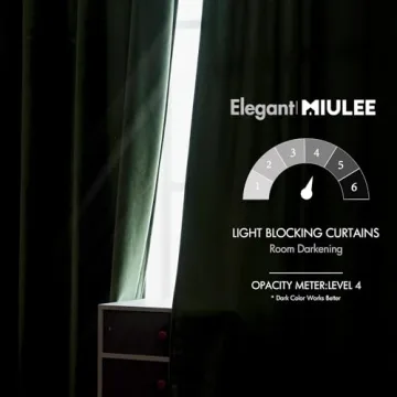 MIULEE Velvet Curtains - Luxury Blackout Panels 84" Olive Green