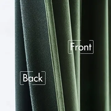 MIULEE Velvet Curtains - Luxury Blackout Panels 84" Olive Green