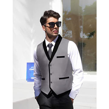 Stylish COOFANDY Men's V-Neck Sleeveless Suit Vest