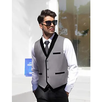 Stylish COOFANDY Men's V-Neck Sleeveless Suit Vest