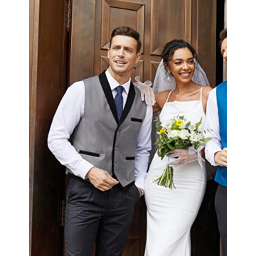 Stylish COOFANDY Men's V-Neck Sleeveless Suit Vest