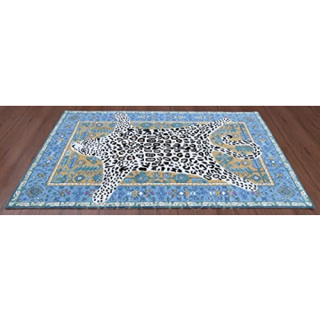 Allen Home Hand Crafted Wool Rugs | Area Carpets Suitable for Living Room, Bedroom, Dining Room | Traditional Rugs | Natural Latex Backing with 100% Cotton | 5’ x 8’ | Octavia Leopard