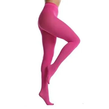 EVERSWE Women's 80 Den Soft Opaque Tights, Women's Tights (Small-Medium, Fuchsia)