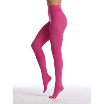 EVERSWE Women's 80 Den Soft Opaque Tights, Women's Tights (Small-Medium, Fuchsia)