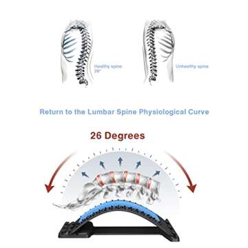 PGG-bro Back Stretcher, Lumbar Back Cracker Board Pain Relief Device, Multi-Level Massager for Herniated Disc, Sciatica, Scoliosis, Lower and Upper Lumbar Support Stretcher