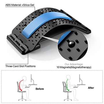 PGG-bro Back Stretcher, Lumbar Back Cracker Board Pain Relief Device, Multi-Level Massager for Herniated Disc, Sciatica, Scoliosis, Lower and Upper Lumbar Support Stretcher