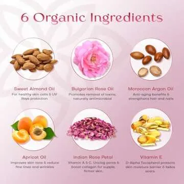 SAFA Rosé Oil - Organic Oil for Face, Body, Hair, Nails & Aromatherapy | Bulgarian Rose Essential Oil for Diffuser | After Shower Body Oil | Skin Moisturizer - 4 Fl Oz (1)