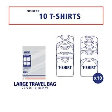 Hefty Shrink-Pak Large Travel Bags - Airtight Storage Bags for Maximum Space Saving, Travel Essentials, Ideal for Packing, Durable, Reliable Compression with Sealed Protection