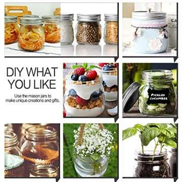 KAMOTA Mason Jars 10 oz With Regular Lids and Bands, Ideal for Jam, Honey, Wedding Favors, Shower Favors,DIY Spice Jars, 12 PACK, 20 Whiteboard Labels Included