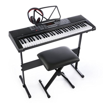 61-Key USB Music Keyboard Bundle with Stand & Stool for Beginners