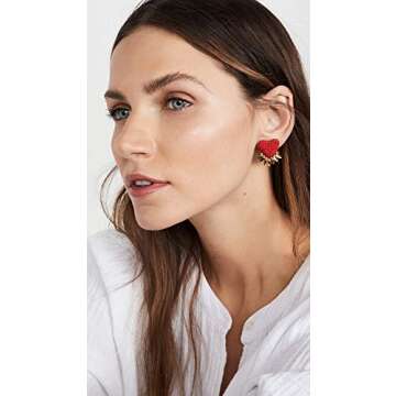 Deepa Gurnani Women's Deepa by Deepa Gurnani Danika Earrings, Red, One Size