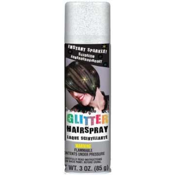 Silver Glitter Hair Spray Color - 3 oz. (1 Count) for Parties & Cosplay