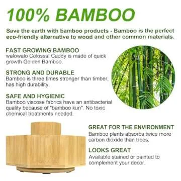 Walowalo Bamboo Rotating Organizer for Art Supplies