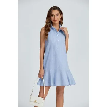 Kedera Women's Tunic Shirt Mini Dress for Summer Style