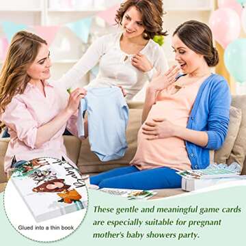 Gersoniel 135 Pieces Woodland Baby Shower Game Cards Forest Animals Baby Shower 5 Games Set Guess Who Mommy or Daddy Well Wishes Bingo Woodland Creatures Theme with Pencils for Boy Girl