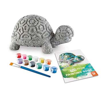 MindWare Paint Your Own Stone Decor: Box Turtle DIY Craft Kit for Kids
