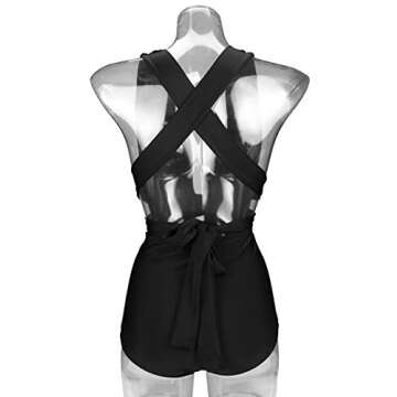 COCOSHIP Retro One Piece Backless Bather Swimsuit High Waisted Pin Up Swimwear(FBA)