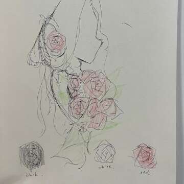 Boho Stud Earrings 925 Sterling Silver Romantic Delicate Black White Red Floral Blooming 3D Carved 14MM Rose Flower -Statement Floral Jewelry for Women Men and Ladies Adults accessory