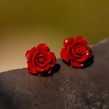 Stunning 925 Sterling Silver Floral Stud Earrings