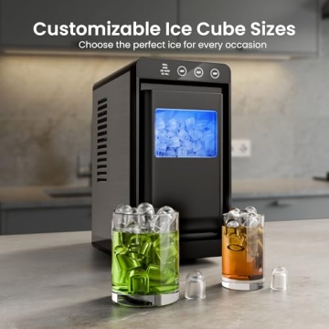 Kismile Ice Maker - Fast Ice Production & Self-Cleaning Function