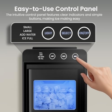 Kismile Ice Maker - Fast Ice Production & Self-Cleaning Function